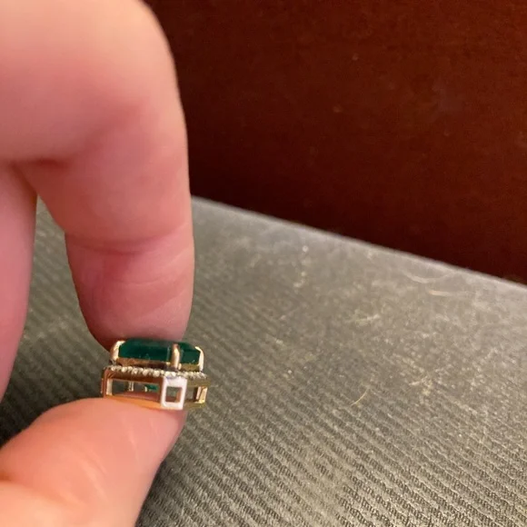 3.19 Carat Natural Emerald 14k diamond charm *CHARM ONLY* - Picture 13 of 16